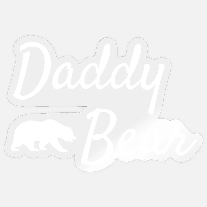 Daddy Bear Script Logo - Sticker size S (10 x 10 cm) - transparent glossy