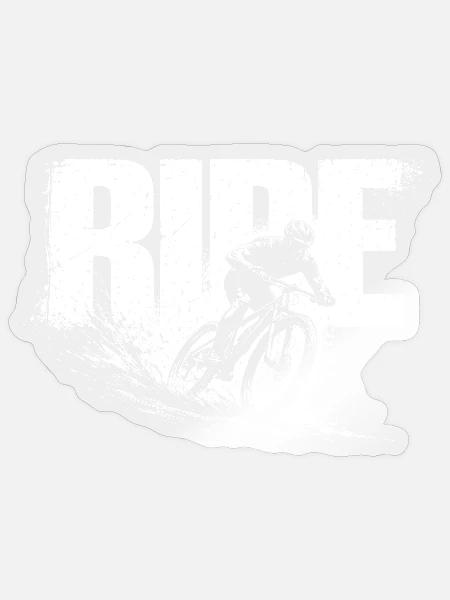 Ride Shirt Mountain Bike MTB Cycling Gift - Sticker Größe S (10 x 10 cm) - Transparent glänzend