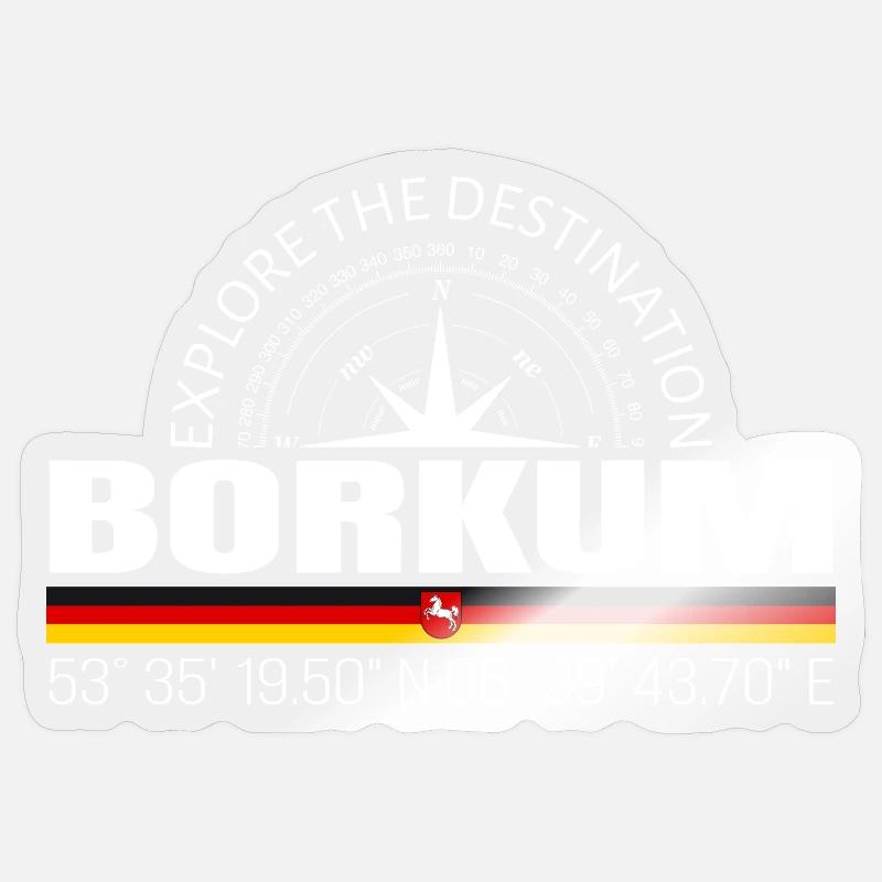 Borkum - Sticker size S (10 x 10 cm) - transparent glossy
