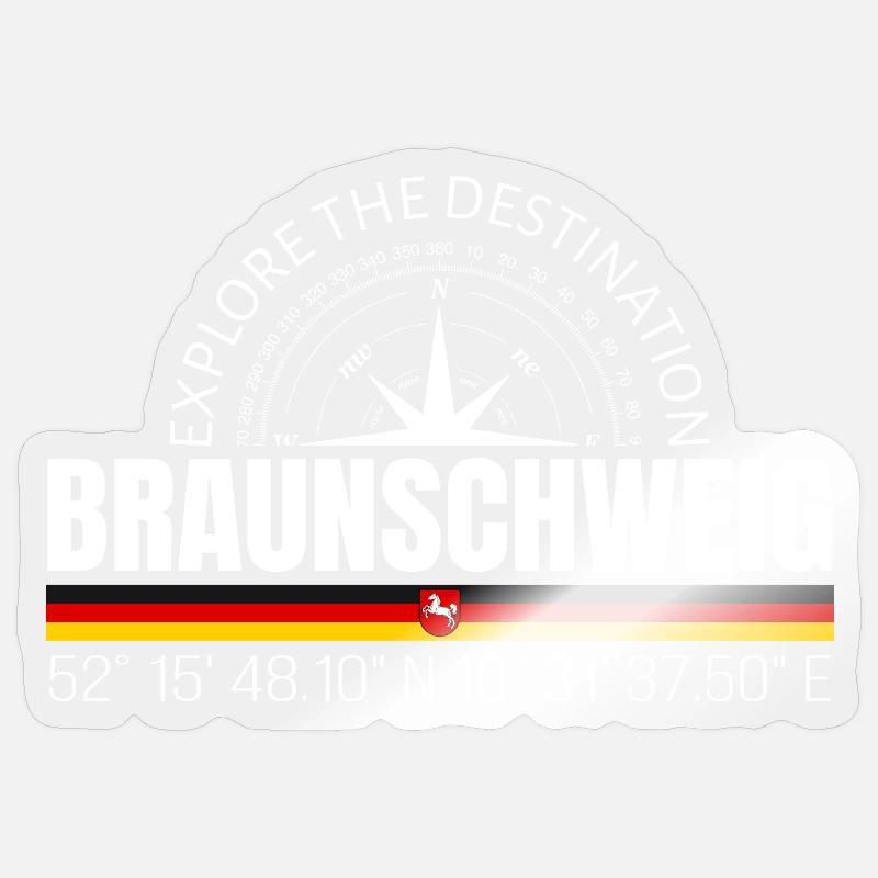 Braunschweig - Sticker taille S (10 x 10 cm) - brillant transparent