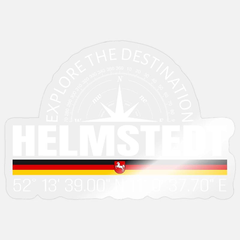 Helmstedt - Sticker taille S (10 x 10 cm) - brillant transparent