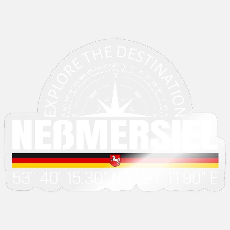 Neßmersiel - Sticker taille S (10 x 10 cm) - brillant transparent
