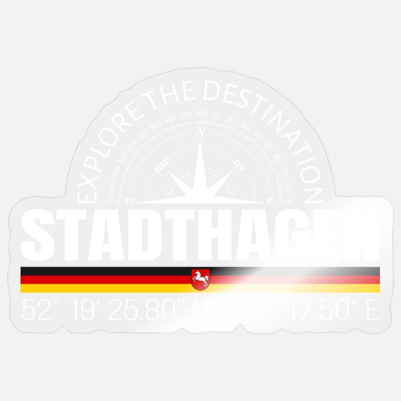 Stadthagen - Sticker taille S (10 x 10 cm) - brillant transparent