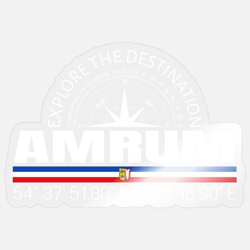 Amrum - Sticker taille S (10 x 10 cm) - brillant transparent