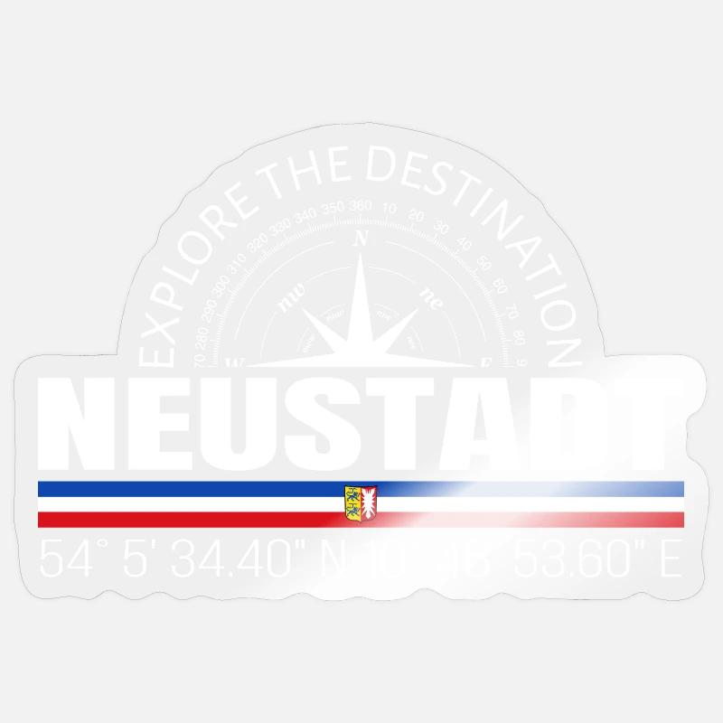 Neustadt - Sticker Größe S (10 x 10 cm) - Transparent glänzend