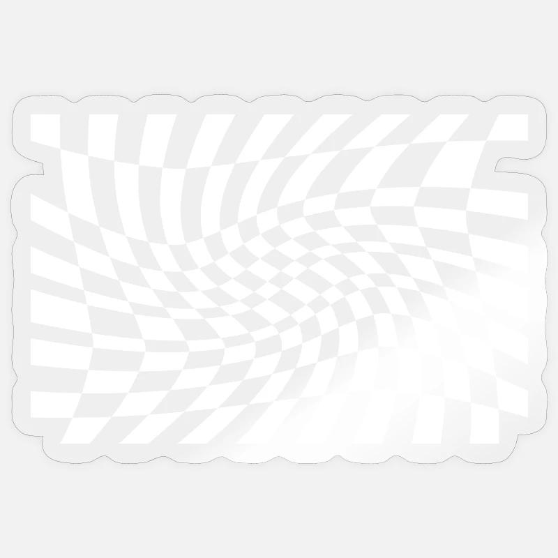 Optischer Checker-Wirbel - Sticker Größe S (10 x 10 cm) - Transparent glänzend