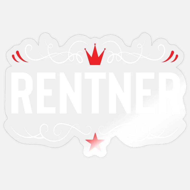 Rentner Rente - Sticker Größe S (10 x 10 cm) - Transparent glänzend