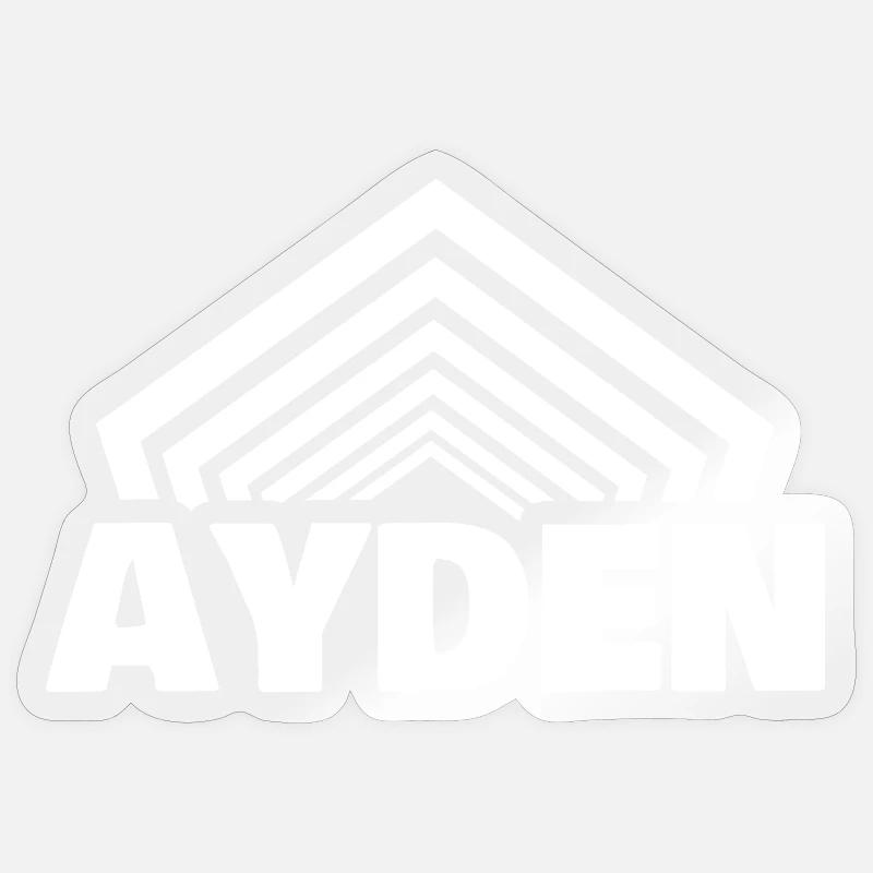Nom de garçon Ayden - Sticker taille S (10 x 10 cm) - brillant transparent