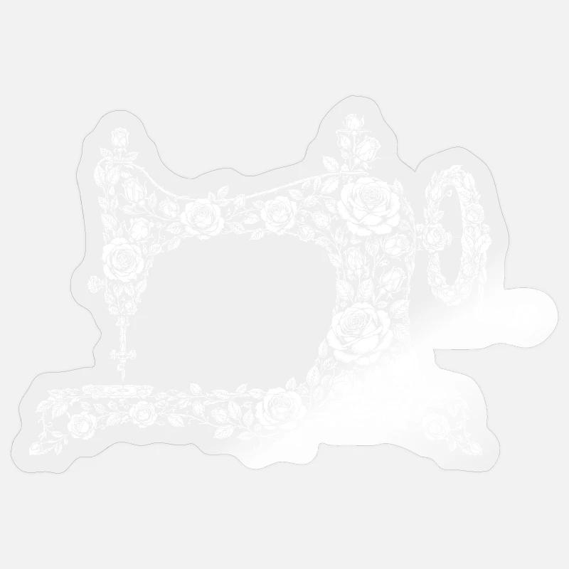 sewing machine - Sticker size S (10 x 10 cm) - transparent glossy