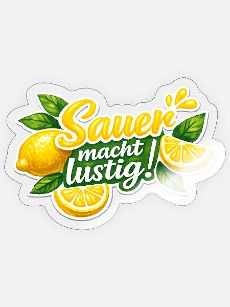 Sauer macht Lustig Zitronen - Sticker Größe S (10 x 10 cm) - Transparent glänzend
