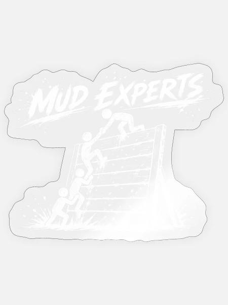 Mud Masters / Experts - Hinderniswand - Sticker Größe S (10 x 10 cm) - Transparent glänzend