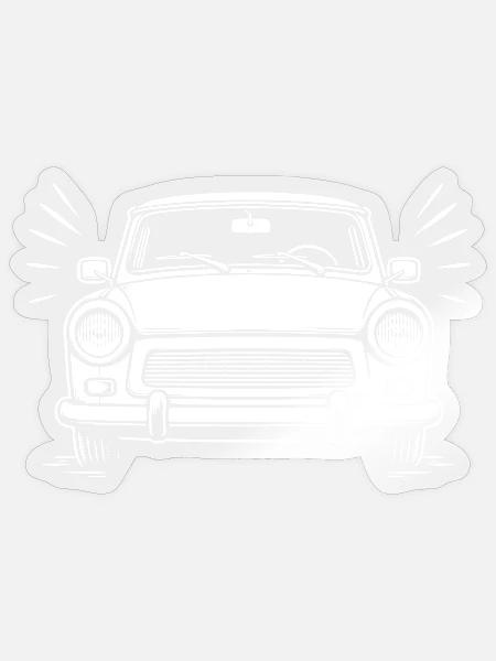 Trabi– Kultauto Frontansicht - Sticker Größe S (10 x 10 cm) - Transparent glänzend