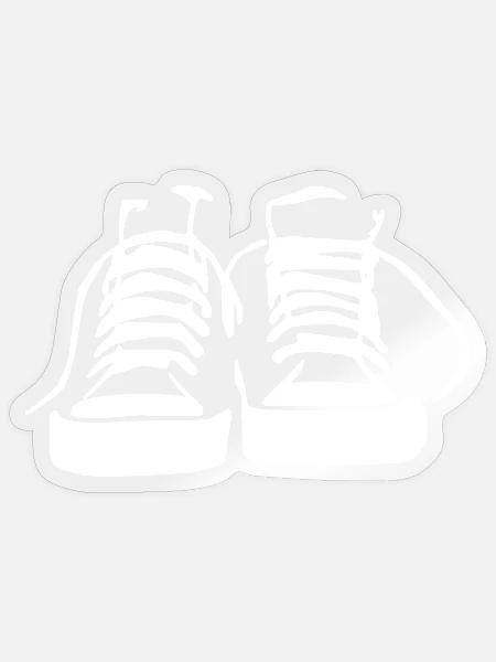 Sneakerhead-Skelettschuhe – Dunkler Humor – Design - Sticker Größe S (10 x 10 cm) - Transparent glänzend