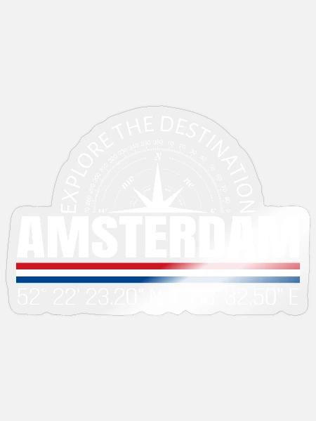 Amsterdam - Sticker Größe S (10 x 10 cm) - Transparent glänzend
