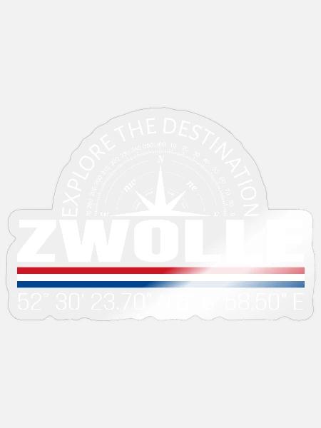 Zwolle - Sticker Größe S (10 x 10 cm) - Transparent glänzend