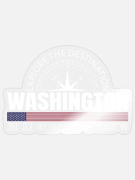 Washington - Sticker Größe S (10 x 10 cm) - Transparent glänzend