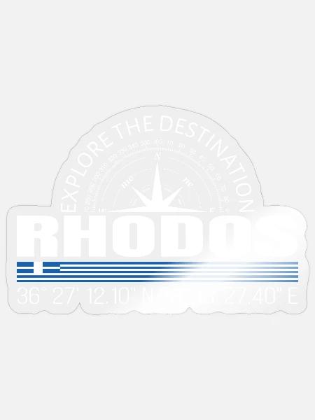 Rhodos - Sticker Größe S (10 x 10 cm) - Transparent glänzend
