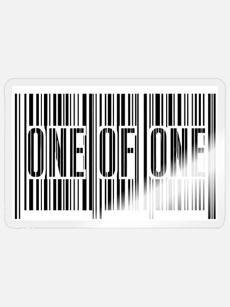 Eins von Eins - Sticker Größe S (10 x 10 cm) - Transparent glänzend