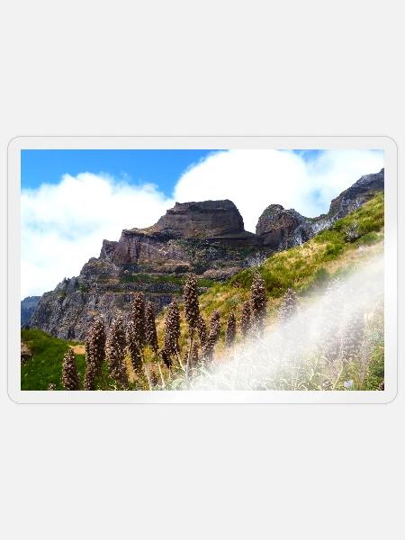 Mountains on Madeira - Sticker Größe S (10 x 10 cm) - Transparent glänzend