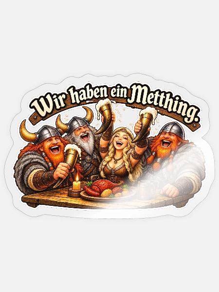 Wikinger -  Metthing  - Sticker Größe S (10 x 10 cm) - Transparent glänzend