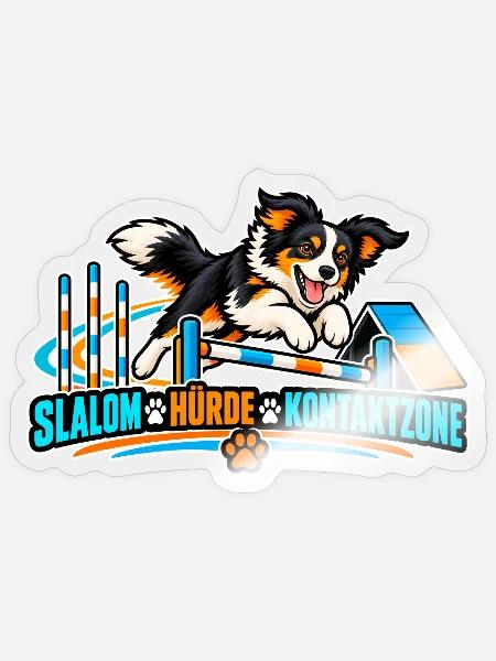 Hund Agility Slalom Hürde - Sticker Größe S (10 x 10 cm) - Transparent glänzend