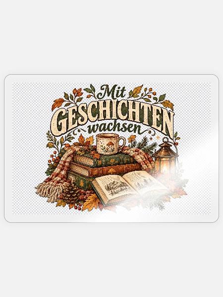 Mit Geschichten wachsen - Sticker Größe S (10 x 10 cm) - Transparent glänzend
