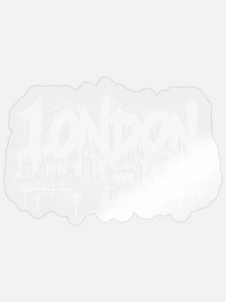 Londons Skyline Graffiti - Sticker Größe S (10 x 10 cm) - Transparent glänzend