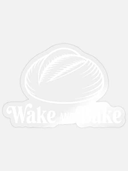 Wake-and-Bake-Muschel-Design - Sticker Größe S (10 x 10 cm) - Transparent glänzend