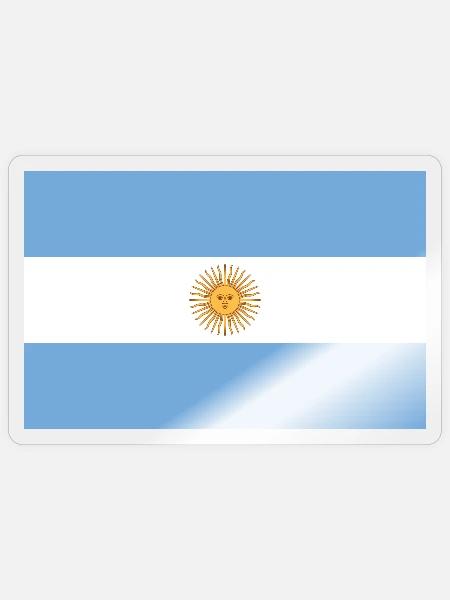 Argentinische Fahne - Sticker Größe S (10 x 10 cm) - Transparent glänzend