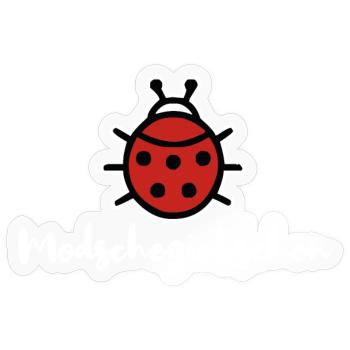 Modschegiebchen Marienkäfer Sächsisch Dialekt - Sticker Größe S (10 x 10 cm) - Transparent glänzend - Vorne