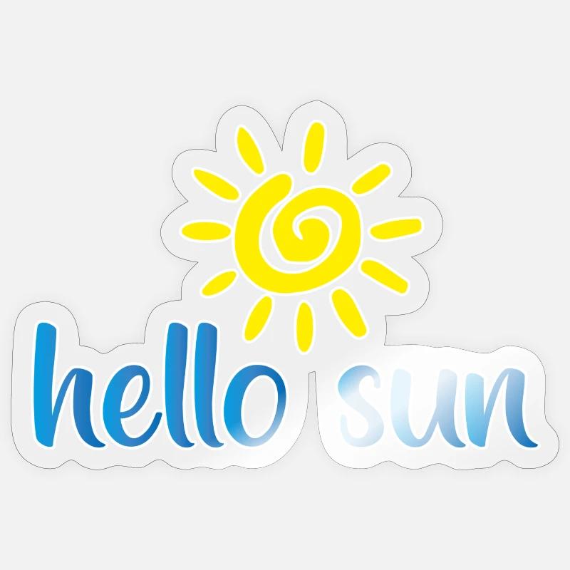 sun 01 - Sticker taille S (10 x 10 cm) - brillant transparent