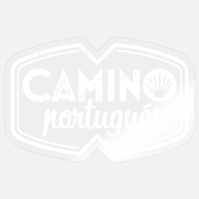 Camino Portugués Estampillé | Chemin de Saint-Jacques - Sticker taille S (10 x 10 cm) - brillant transparent