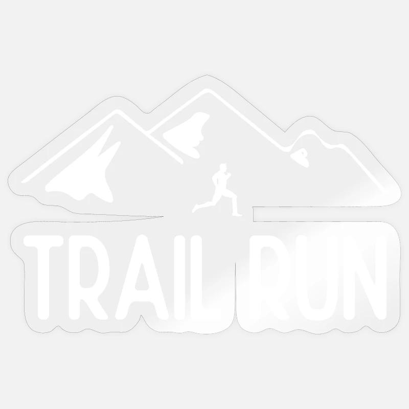 Trail Run - Sticker size S (10 x 10 cm) - transparent glossy