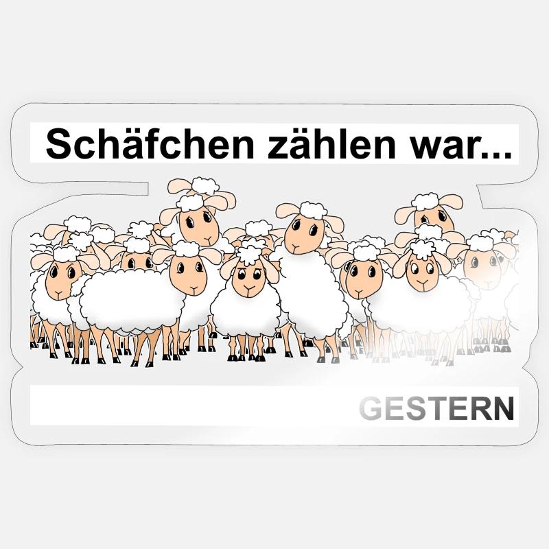 Schäfchen zählen - Sticker Größe S (10 x 10 cm) - Transparent glänzend