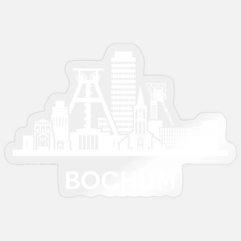 Bochum, blanc - Sticker taille S (10 x 10 cm) - brillant transparent