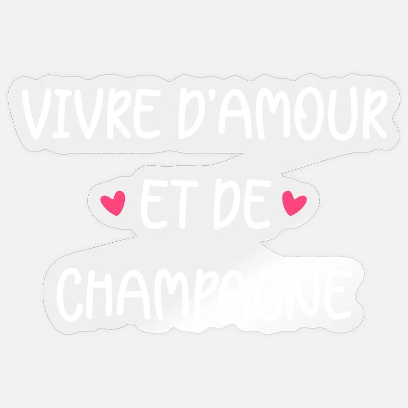 Vivre d'amour de - Sticker taille S (10 x 10 cm) - brillant transparent
