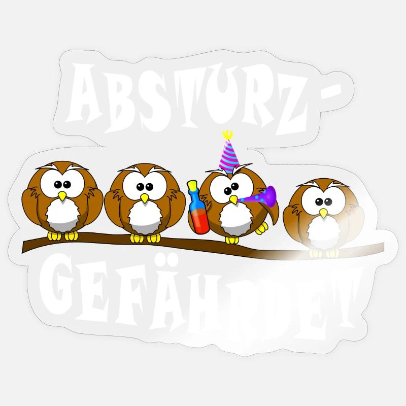 ABSTURZGEFÄHRDET - Sticker Größe S (10 x 10 cm) - Transparent glänzend