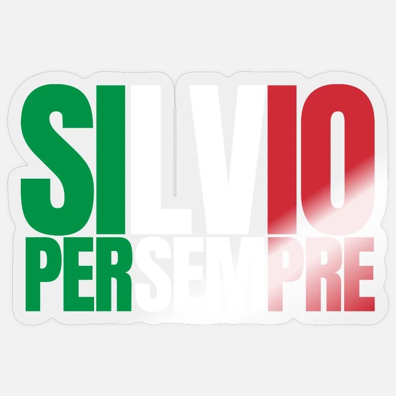 Silvio per sempre - Sticker taille S (10 x 10 cm) - brillant transparent