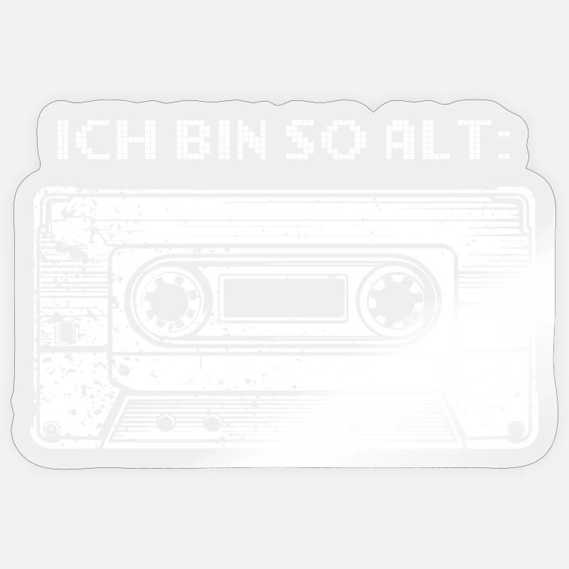 Ich Bin So Alt - Kassette - hell - Sticker Größe S (10 x 10 cm) - Transparent glänzend