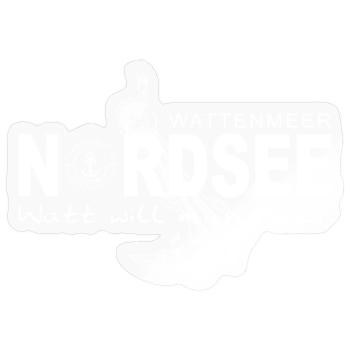 Watt will man Meer - Sticker Größe S (10 x 10 cm) - Transparent glänzend - Vorne