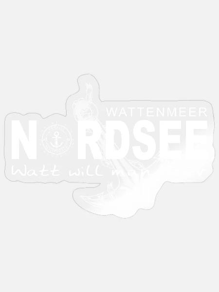 Watt will man Meer - Sticker Größe S (10 x 10 cm) - Transparent glänzend