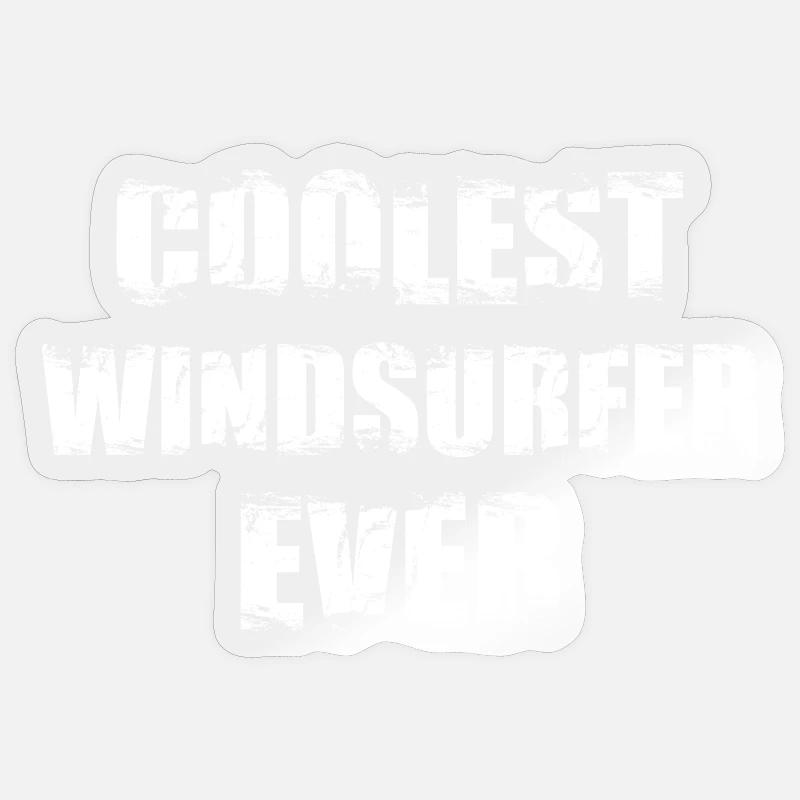 Coolest Windsurfer Ever - Sticker Größe S (10 x 10 cm) - Transparent glänzend