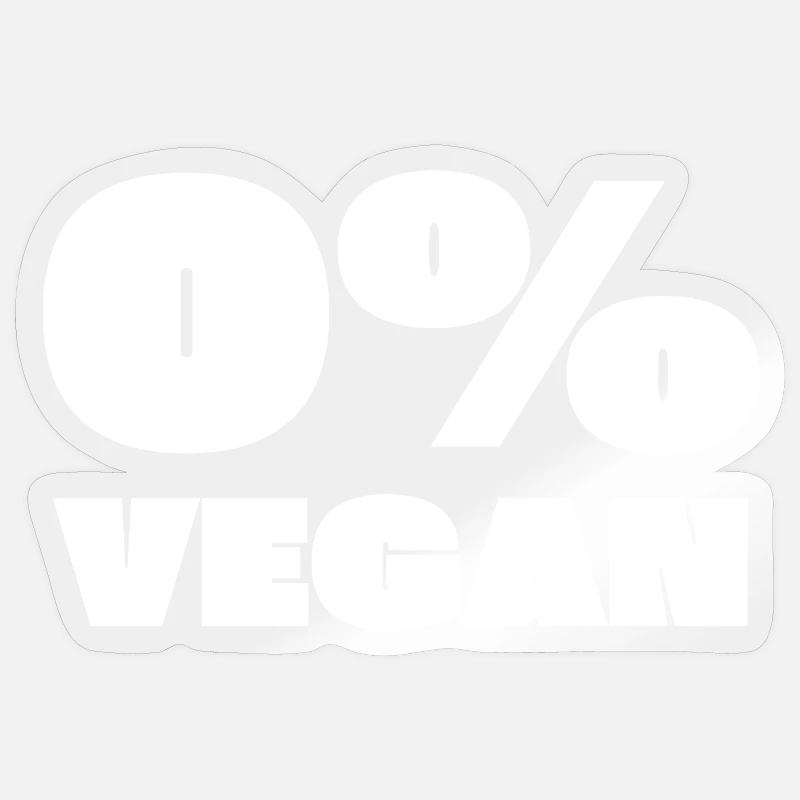 0% végétalien - Sticker taille S (10 x 10 cm) - brillant transparent