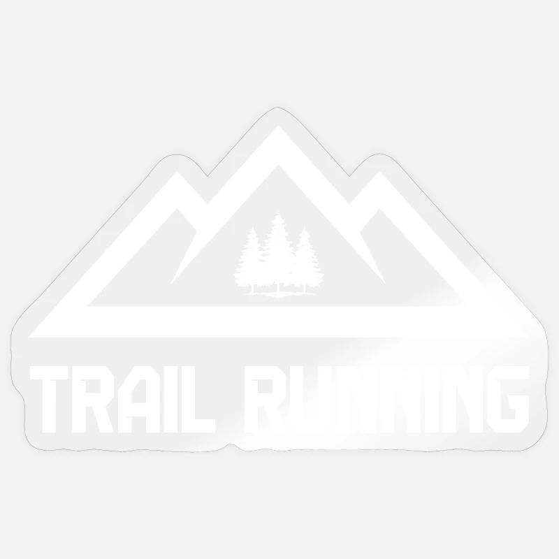 Trail Running - Sticker size S (10 x 10 cm) - transparent glossy
