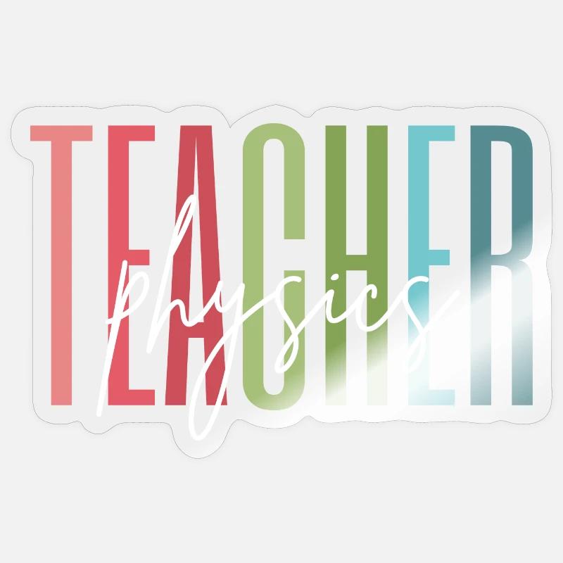 Physik Lehrerin Schule Geschenk - Sticker Größe S (10 x 10 cm) - Transparent glänzend