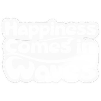 Wellen des Glücks im Vintage-Stil - Sticker Größe S (10 x 10 cm) - Transparent glänzend - Vorne