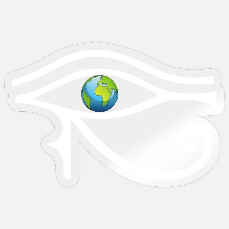 Regard sur le monde (blanc) - Sticker taille S (10 x 10 cm) - brillant transparent