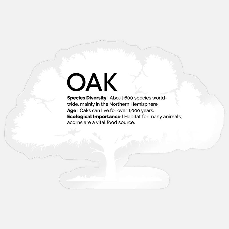 CHÊNES avec information Conservation de la nature Forêt d’arbres - Sticker taille S (10 x 10 cm) - brillant transparent