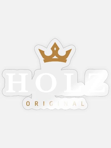 Holz Original Familienlogo - Sticker Größe S (10 x 10 cm) - Transparent glänzend
