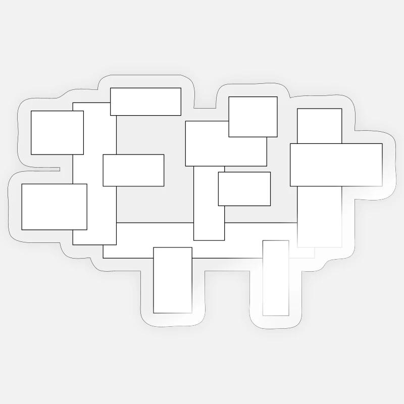 rectangles simplement des carrés en composition - Sticker taille S (10 x 10 cm) - brillant transparent
